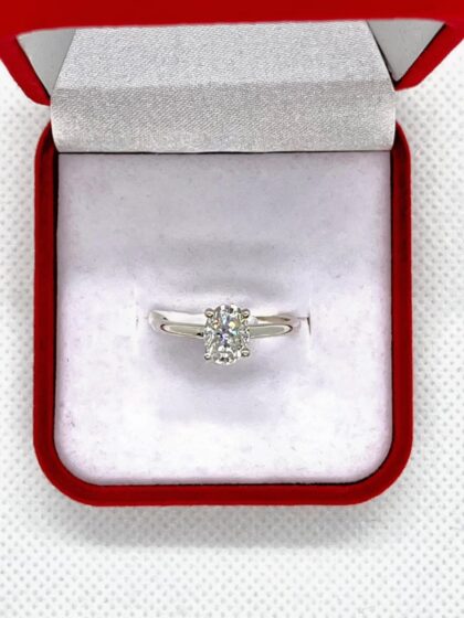 Silver 1.31ct Moissanite Ring (1)