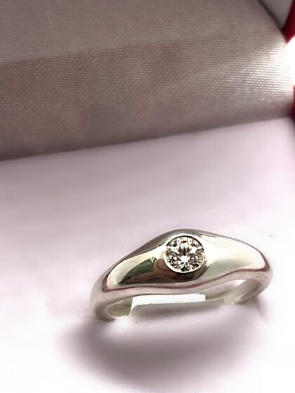 Silver .25ct Moissanite ring